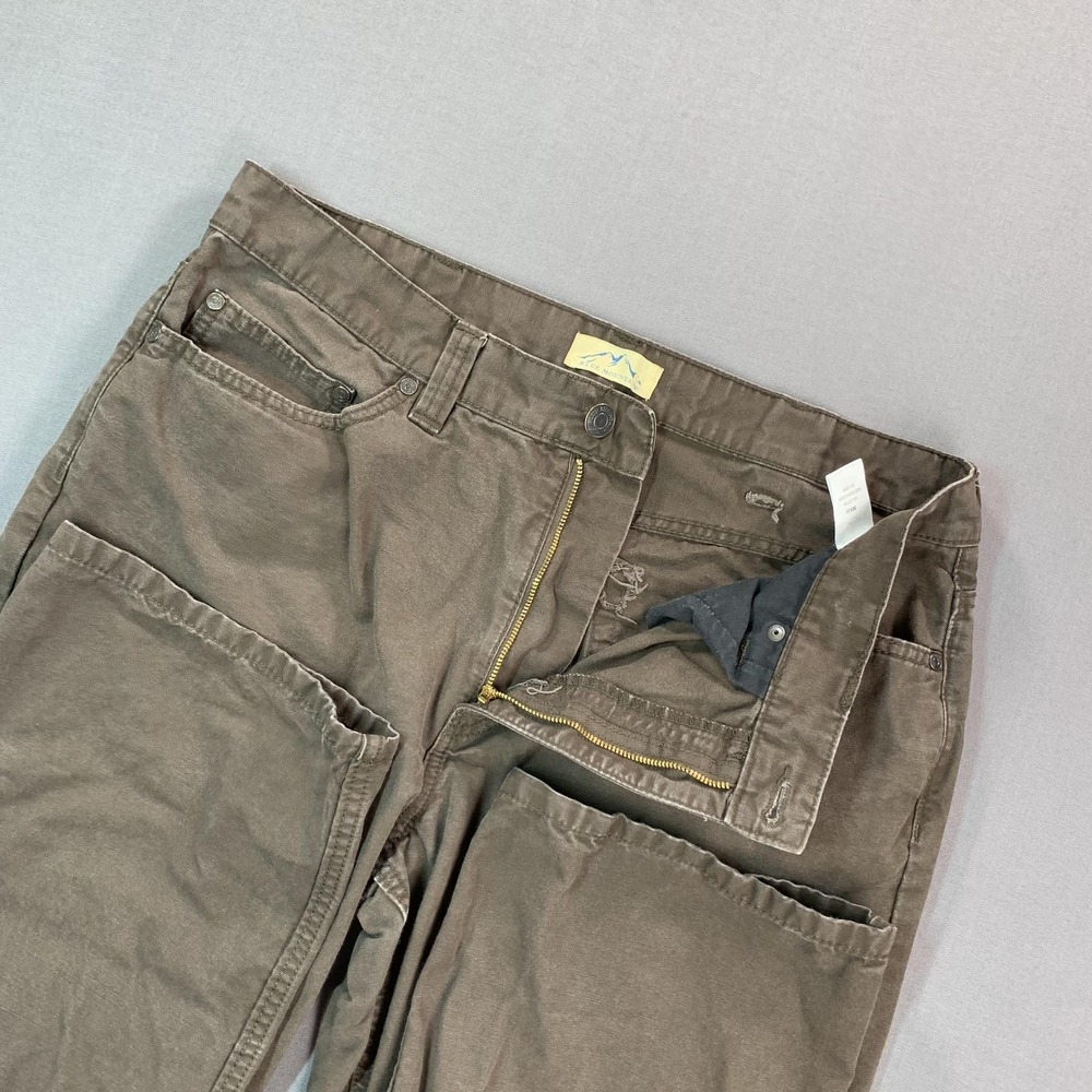 Blue Mountain Pants Men 36x30 (36x28) Brown Canvas Relaxed Workwear Khaki Casual